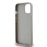 DKNY PU kožený zadný kryt s opakujúcim sa vzorom pre iPhone 14 Beige