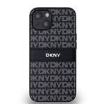 DKNY PU kožený zadný kryt s opakujúcim sa vzorom pre iPhone 14 Black
