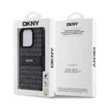 DKNY PU kožený zadný kryt s opakujúcim sa vzorom pre iPhone 14 Pro Max Black