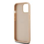 DKNY PU kožený zadný kryt s opakujúcim sa vzorom pre iPhone 15 Pink