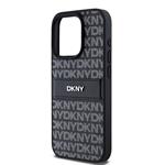 DKNY PU kožený zadný kryt s opakujúcim sa vzorom pre iPhone 15 Pro Max Black