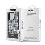 DKNY PU Leather Repeat Pattern Bottom Stripe MagSafe Zadní Kryt pro iPhone 13 Pro Black