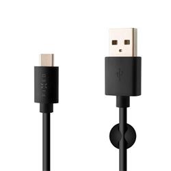 Dlouhý datový a nabíjecí kabel FIXED s konektory USB/USB-C, USB 2.0, 2 metry, černý