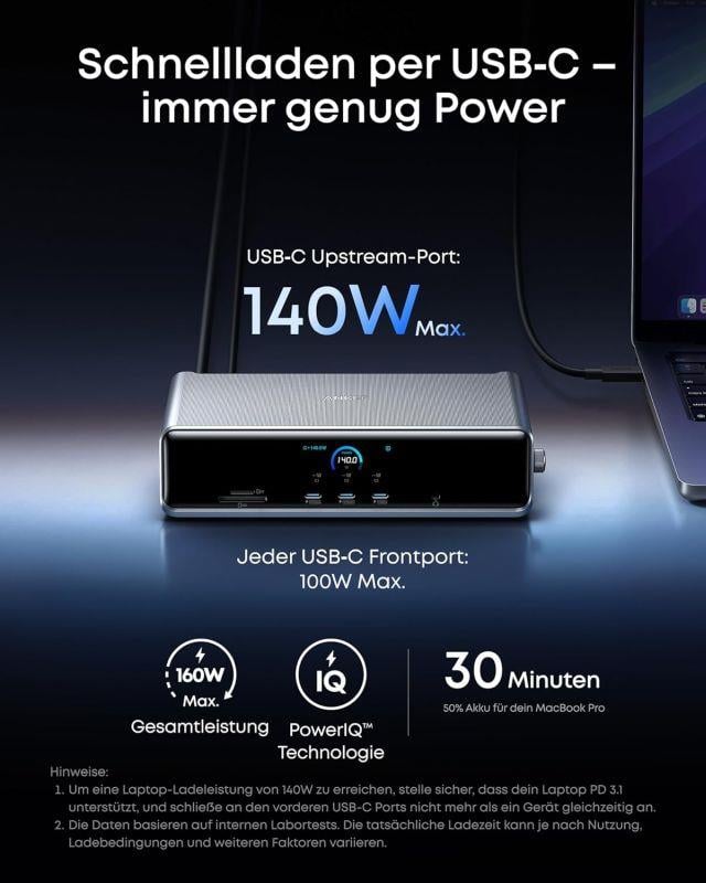 Dokovacia stanica 14 v 1 Anker Prime 140 W