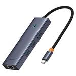 Dokovacia stanica Baseus Ultra Joy USB 6v1 (USB-C/1xHDMI4K30Hz/3xUSB 3.0/1xPD/RJ45) sivá