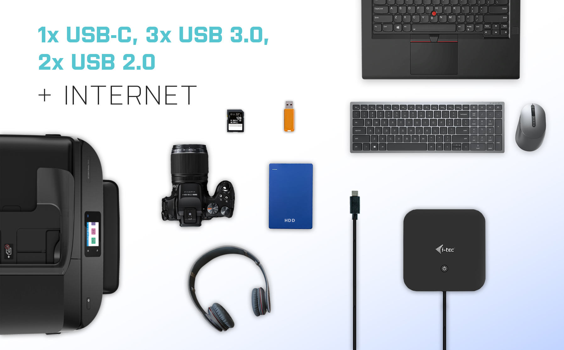 Dokovacia stanica i-tec USB-C HDMI DP s napájaním Power Delivery 100 W