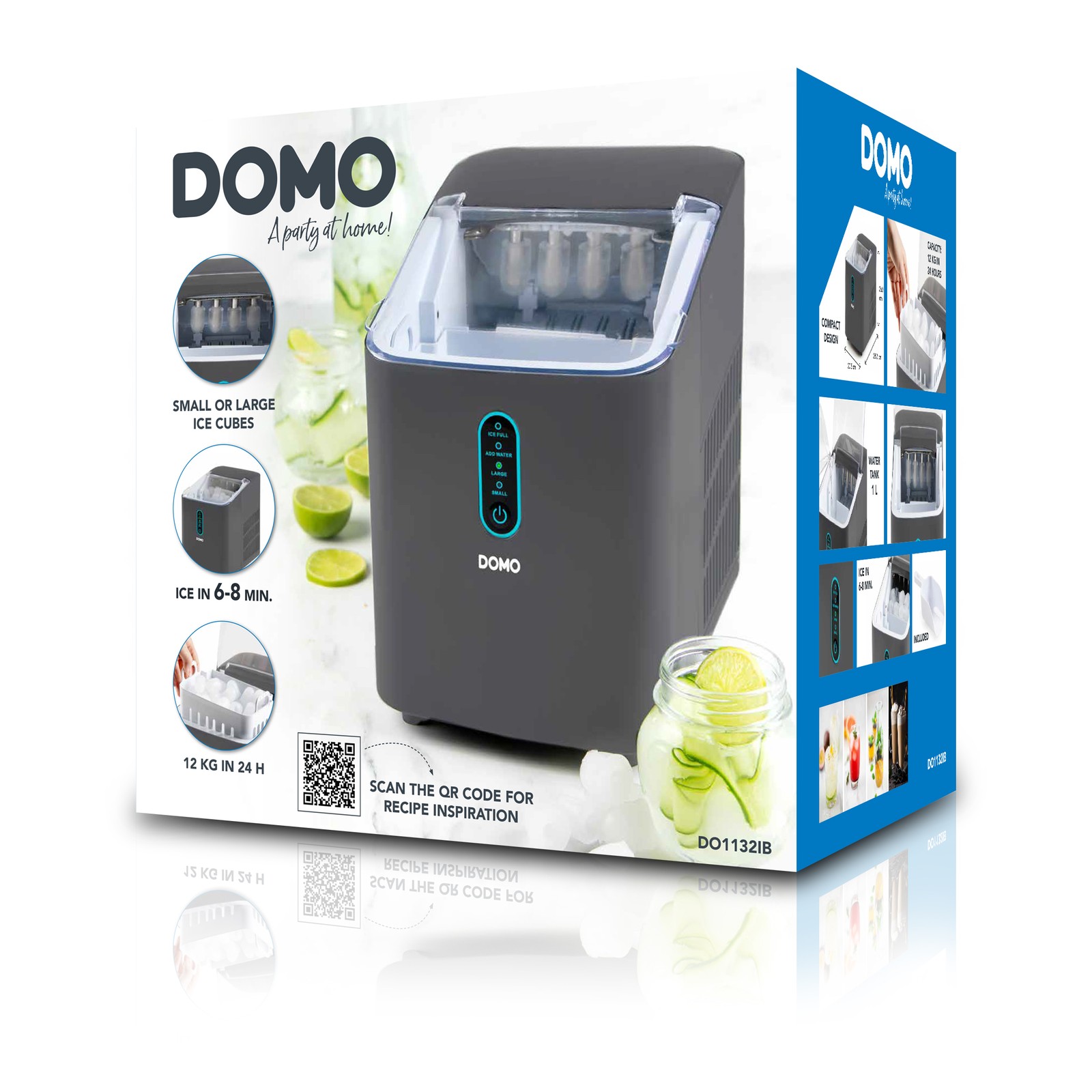 DOMO DO1132IB Výrobník ledu kompresorový