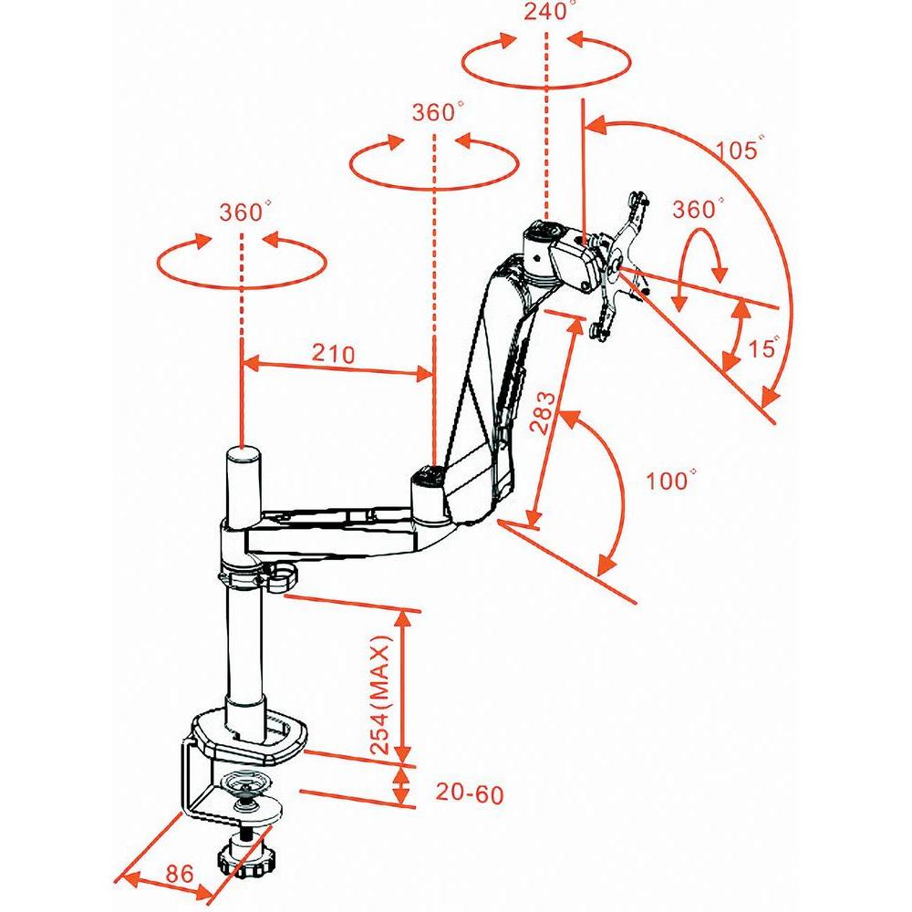Držiak monitora Xergo SuperFlex, stolný montáž 986891