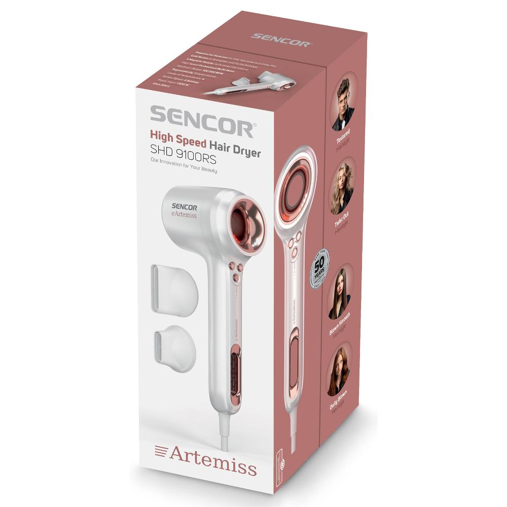DTM Sencor SHD 9100RS Vysoušeč vlasů Artemiss, bílá-rosegold