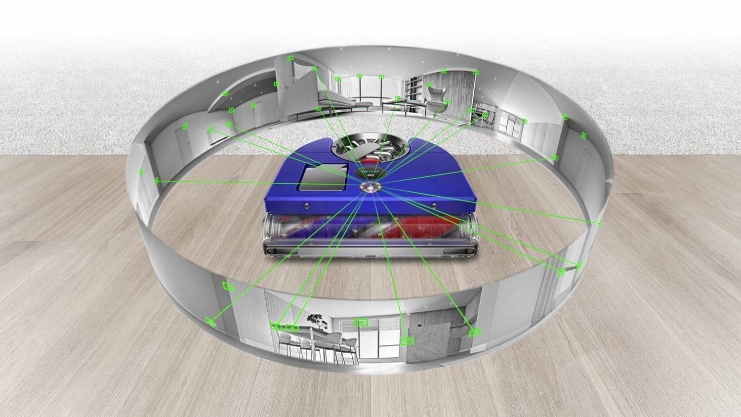 Dyson 360 Vis Nav, modrá/sivá