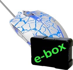 E-blue Cobra Myš drátová, bílo-modrá, 2500DPI, e-box