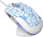 E-blue Mazer Pro Myš drátová, bílo-modrá, 2500DPI, e-box