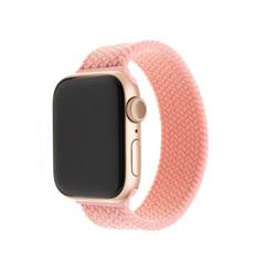 Elastický nylonový řemínek FIXED Nylon Strap pro Apple Watch 38/40/41mm, velikost XL, růžový