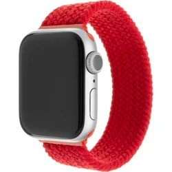 Elastický nylonový řemínek FIXED Nylon Strap pro Apple Watch 42/44/45mm, velikost S, červený