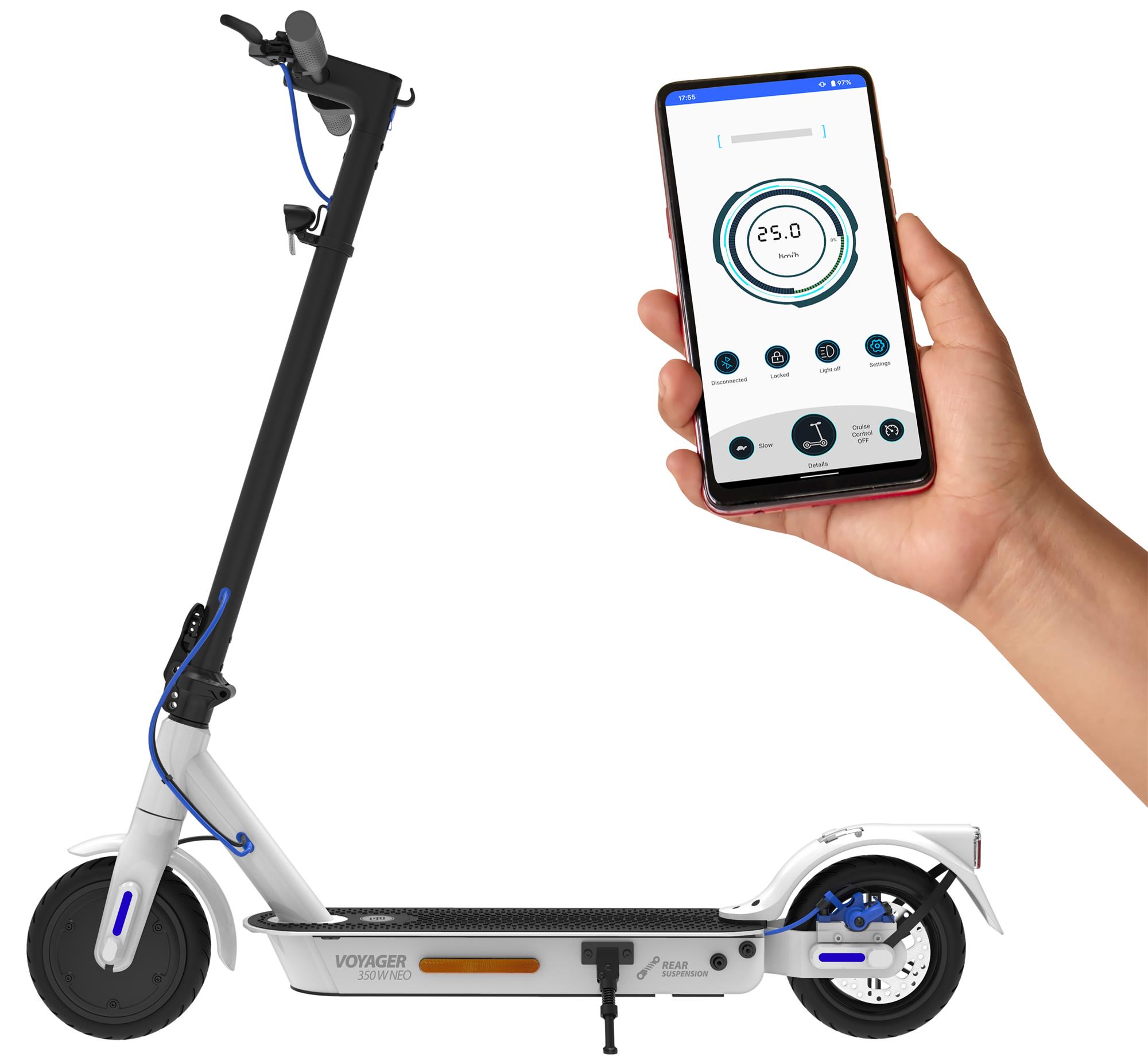 Elektrická koloběžka GoGEN VOYAGER NEO S601W, bílá, APP
