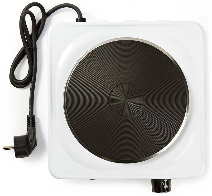 Elektrický sporák NEDIS/ 1 varná doska/ výkon 1000 W/ ochrana proti prehriatiu/ biely