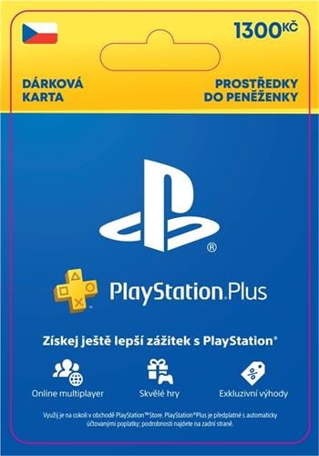 Elektronická peňaženka PlayStation Store CZ - kredit 1300 Kč