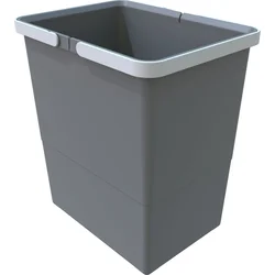 Elletipi Plastový kôš s držadlami Kryt BIG, 18 l, sivý, 34 x 22,5 x 30 cm