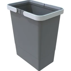 Elletipi Plastový kôš s držadlami Kryt SMALL, 6 l, sivý, 28 x 15 x 22,5 cm