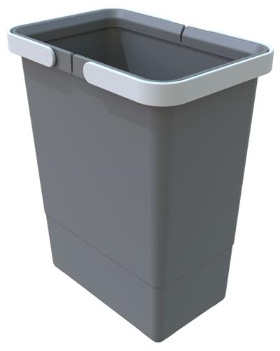 Elletipi Plastový koš s rukojeťmi Cover SMALL, 6 l, šedý, 28 x 15 x 22,5 cm