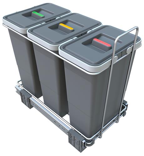 Elletipi Vstavaný odpadkový kôš ECOFIl - výsuvný, s rámom, 8 8 8 l,