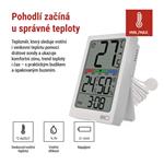 EMOS Digitální teploměr s vlhkoměrem, drátové čidlo, budík E0558P