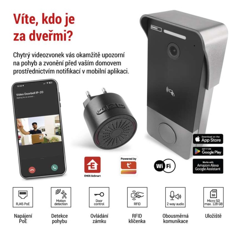 EMOS GoSmart videozvonek IP-20PoE