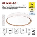 EMOS LED přisazené svítidlo ILVI, kruhové 30W, stmív. se změnou CCT, bílá+dřevo