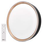 EMOS LED přisazené svítidlo ILVI, kruhové 30W, stmívání+CCT, černá+dřevo