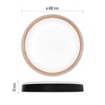 EMOS LED přisazené svítidlo ILVI, kruhové 30W, stmívání+CCT, černá+dřevo