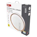 EMOS LED přisazené svítidlo ILVI, kruhové 45W, stmív. se změnou CCT, bílá+dřevo