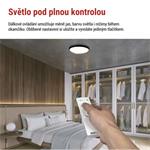 EMOS LED přisazené svítidlo ILVI, kruhové 45W, stmívání+CCT, černá+dřevo