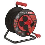 Emos P084253 Venkovní prodlužovací kabel na bubnu 25 m / 4 zás. / černý / guma-neopren / 230V / 2,5 mm2
