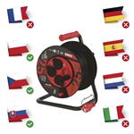Emos P084253 Venkovní prodlužovací kabel na bubnu 25 m / 4 zás. / černý / guma-neopren / 230V / 2,5 mm2