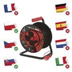 Emos P084253 Vonkajší predlžovací kábel na bubne 25 m / 4 ks. / čierny / gumovo-neoprénový / 230 V / 2,5 mm2