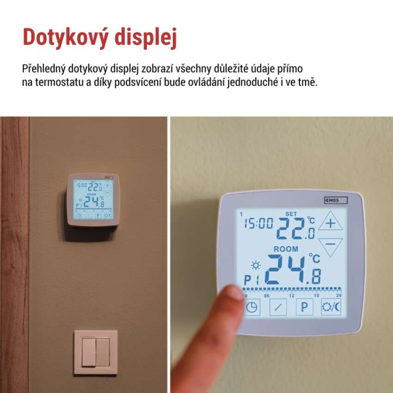 EMOS Programovateľný drôtový termostat OpenTherm P56A02 pre miestnosti