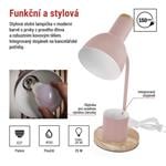 EMOS Stolná lampa POPPY na žiarovku E27, ružová