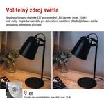 EMOS Stolní lampa NINA na žárovku E27, černá