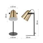 EMOS Stolní lampa NINA na žárovku E27, zlatá