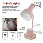 EMOS Stolní lampa POPPY na žárovku E27, růžová