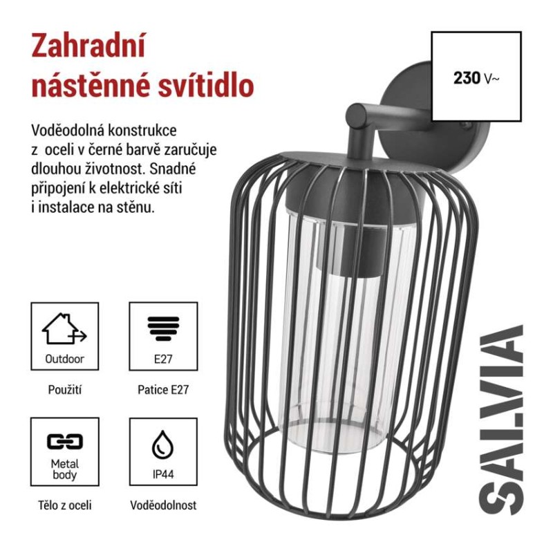 EMOS Zahradní nástěnné svítidlo SALVIA 1554000000