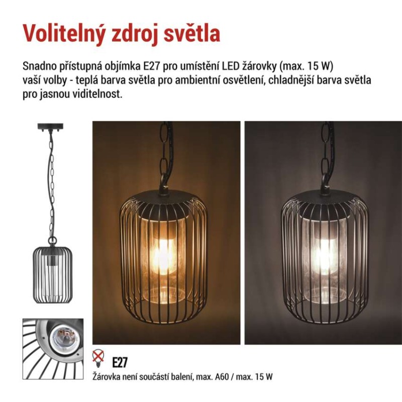 EMOS Zahradní závěsné svítidlo SALVIA 1554001000