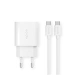Epico 20W PD Charger Bundle with USB-C to USB-C cable 1.2m - bílá