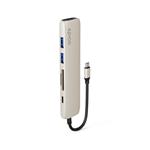 Epico 6v1 Aluminium Hub | 100W USB-C PD | hvězdně bílá