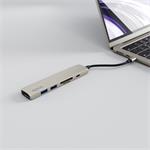 Epico 6v1 Aluminium Hub | 100W USB-C PD | hvězdně bílá