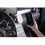 Epico Ellipse bezdrátová autonabíječka 15W s podporou uchycení MagSafe a s adaptérem v balení - bílo-stříbrná