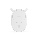 Epico Ellipse bezdrátová autonabíječka 15W s podporou uchycení MagSafe a s adaptérem v balení - bílo-stříbrná