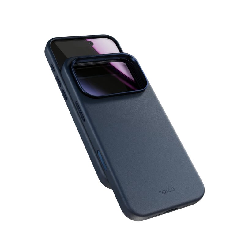 Epico Leather Pro Mag+ Case | iPhone 17 Pro | modré | kompatibilné s Qi2 a MagSafe (ochrana ostrova fotoaparátu)