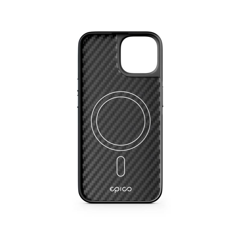 Epico Mag+ Hybrid Carbon Case - kompatibilný s MagSafe pre iPhone 15 Plus - čierny
