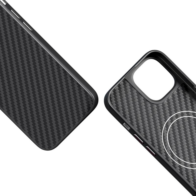 Epico Mag+ Hybrid Carbon Case - MagSafe compatible iPhone 15 - černá